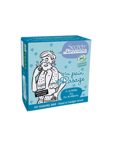 Jabón de afeitado en pastilla Secrets de Provence disponible en Naturcosmetika.